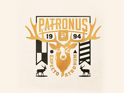 Patronus Patch badge harrypotter illustration lettering logo patch texture type typography vector