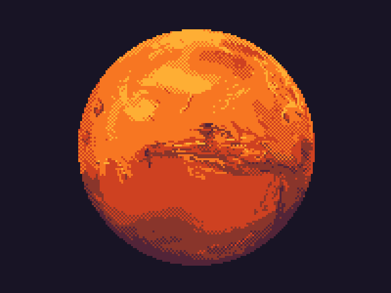 Mars animation mars pixel pixel art pixel dailies pixel dailies pixelart planet