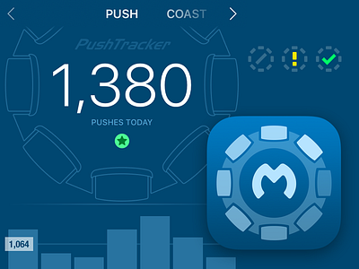 Max Mobility PushTracker - Interface & Icon Design accessibility icon iconfactory interface ios iphone performance statistics stats tracking