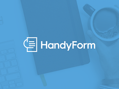 HandyForm app brand branding form hand handy icon logo mark note paper