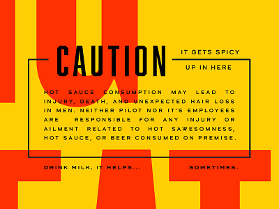 Gettin' Spicy caution competition hot sauce spicy vintage warning yellow