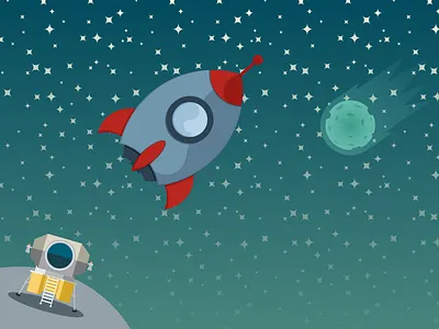 Space astroid planet rocket space stars