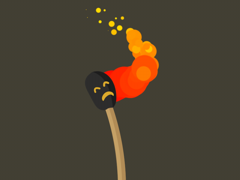 Burn Baby Burn 2d after effects animation character fire gif particles