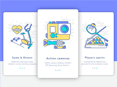 Sport Illustrations *Onboarding Screens #3 app camera fitness icon illustration onboarding screen outline sport