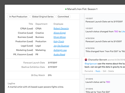 Launch Schedule Timeline modal timeline