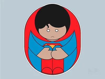 Alone Series - Superman alone illustration quote series stickers