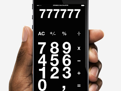 Stending calculator in black app bold dailyui font helvetica ios massimo mobile modernism number ui vignelli