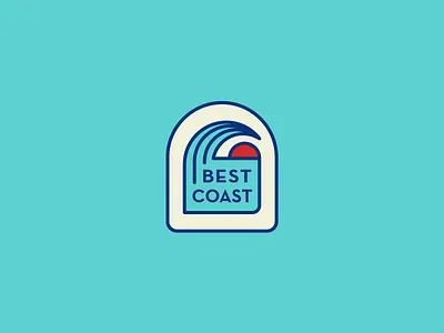 Best Coast Patch coast illustration patch sun surf vector wave