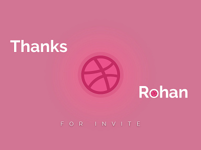 Dirbbble Thanks firstshot greating invite thankyou