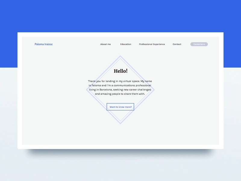 Paloma Iraizoz's website gif interface motions website