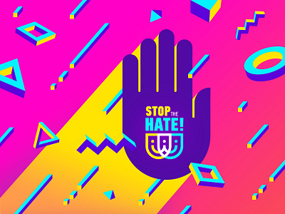 Stop The Hate branding hate logo memphis pattern speech stop the