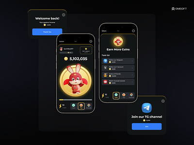 Telegram Mini-Game UI – Tap & Earn Concept tap2earn tap2earn game tap2earn game design tap2earn game ui tap2earn game uiux tap2earn game ux ui