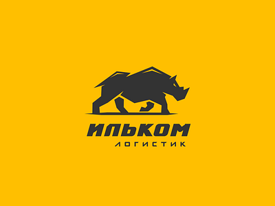 ILCOM | Logistics company logo animal bw design logistics logo power rhino rhinoceros strong