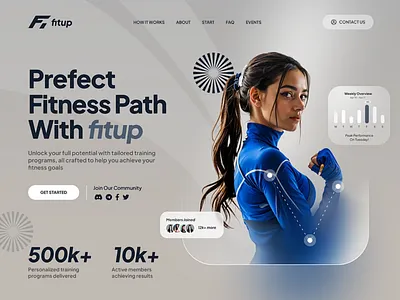 Fitness landing page design branding fitness graphic design landing page sport ui design uiux website yoga