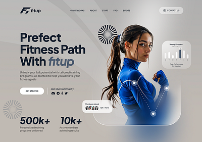 Fitness landing page design branding fitness graphic design landing page sport ui design uiux website yoga