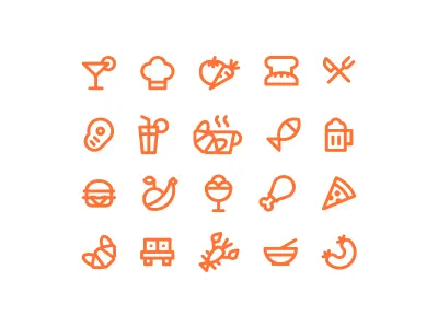 Food icons food fruit icon icons line linear minimalism minimalist vegetable