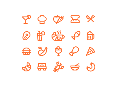 Food icons food fruit icon icons line linear minimalism minimalist vegetable