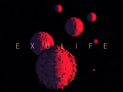 Exolife - 12/365 blue design exoplanets explore planets red