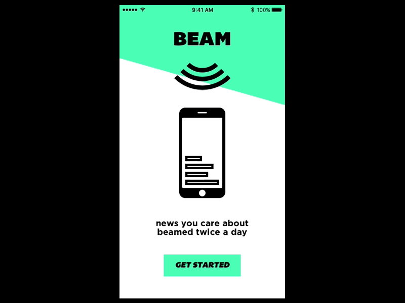 Onboarding app beam green ios iphone news onboarding tutorial welcome