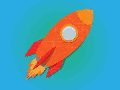 Retro Rocket illustration retro