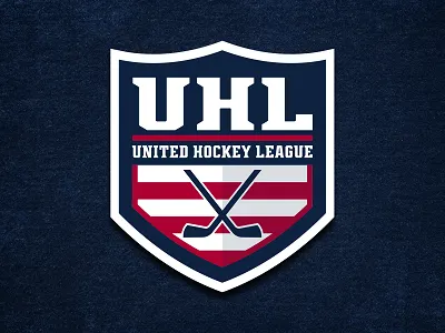 United Hockey League Part 2 blue branding hockey identity illustration navy red sports design sports logo sticks stripes