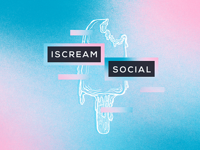 ISCREAM SOCIAL blue colorful ice cream layout pink texture