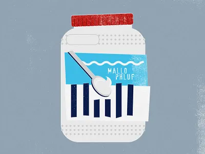 Fluff fluff illustration jar marshmallow spoon