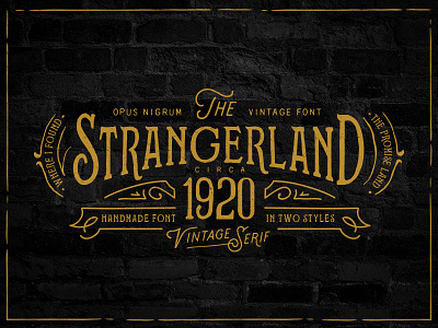 Strangerland Font By Opus Nigrum denim font handmade label old retro serif strange strangerland tipography traditional vintage