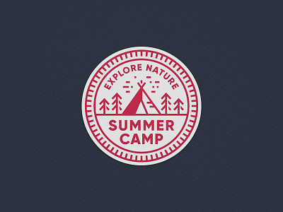 Camp Badge badge camp illustration retro summer teepee tent vector vintage