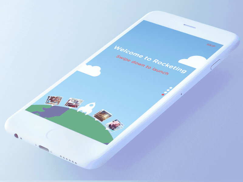 Rocketing Onboarding animation app ios motion onboarding principle pull seamgen swipe ui ux