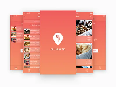 Delivr'hetic - iOS app food gradient ios mobile ui