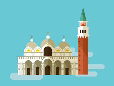 Venice design illustrations ilustracion monumental turism venice