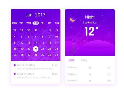 Calendar weather interfacedesign