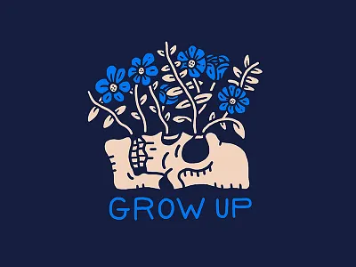 Grow up from the floor up flower grow skull vine