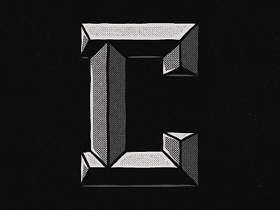 36 Days Of Type - C 36 days b bevel graphic halftone handdrawn letter texture type typography