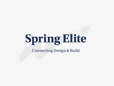 Spring Elite Logo blue branding brush build construction gold grey identity logo mark recruitment swash