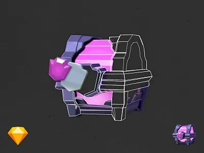 Clash Royale ♕ - Magical Chest - Open box chest crate game icon illustration magical royale sketch