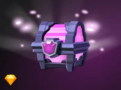 Clash Royale ♕ - Magical Chest box chest crate game icon illustration magical royale sketch vector