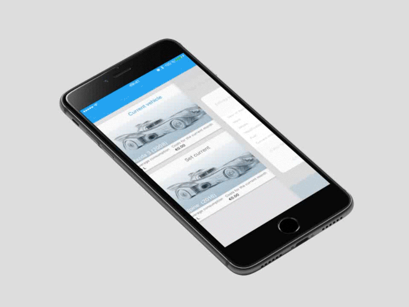 Car statistic app analytic animation app interface gif auto check expenses ios iphone minimalism product interactive feed stars success