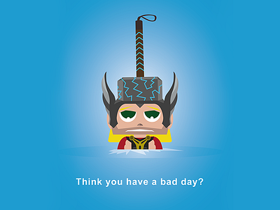 Mini Avengers - Bad Day avengers badday funny hero marvel marvelart marvelcomics the avengers thor vectorart vectorartist vectorillustration