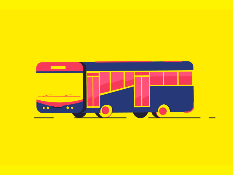 Volvo after effects animated animation bus character fun loop motion graphics vehicle