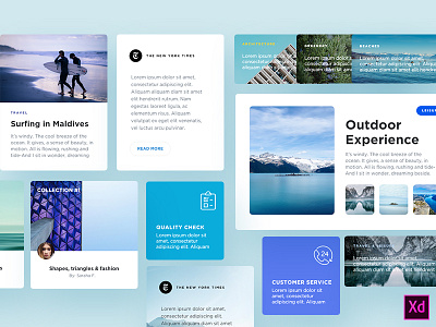 Freebie - Blog Components for Adobe Xd adobe adobexd app blog components icons illustration magazine mobile news widgets xd