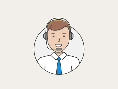 Jimbo on the mic avatar character headset icon illustration light office shadow shirt ui web