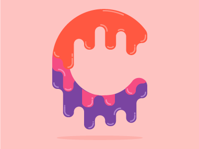 C is for Calor {heat} c drip flat type vector