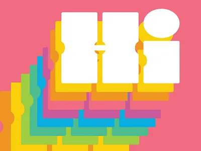 Hi hi illustration lettering rainbow typography