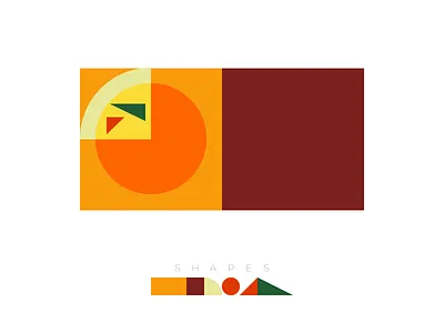 6 Shapes - Pizza 6 shapes geometric minimal pizza