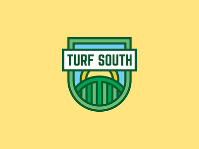 From the cutting floor badge branding farm grass hills identity illustration landscaping logo pattern shield sun