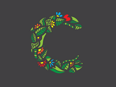 C 2d 36daysoftype c flowers leafs nature typography