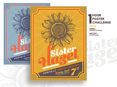 1 Hour Challenge || Sister Hazel band gig poster illustration poster sister hazel sunflower