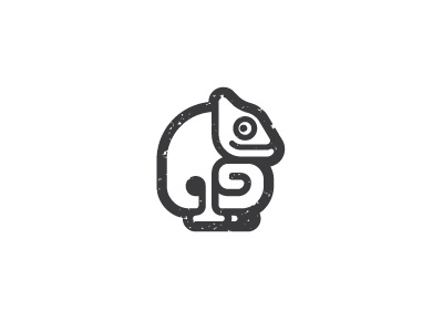 Chameleon chameleon funny icon line logo